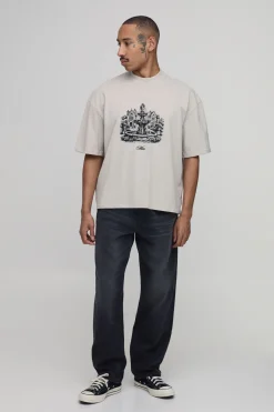 T-shirt Oversize Ample À Imprimé Fontaine