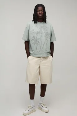 boohooMAN T-shirt Oversize Ample À Imprimé Palmiers<Homme T-Shirts Impriméstendances|T-Shirts