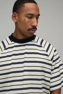 T-shirt Oversize Ample À Manches Raglan Rayé