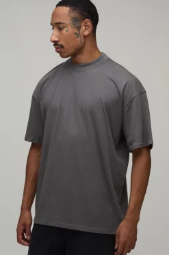 T-shirt Oversize Anthracite À Imprimé Graffiti New York Grande Échelle