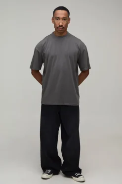 T-shirt Oversize Anthracite À Imprimé Graffiti New York Grande Échelle