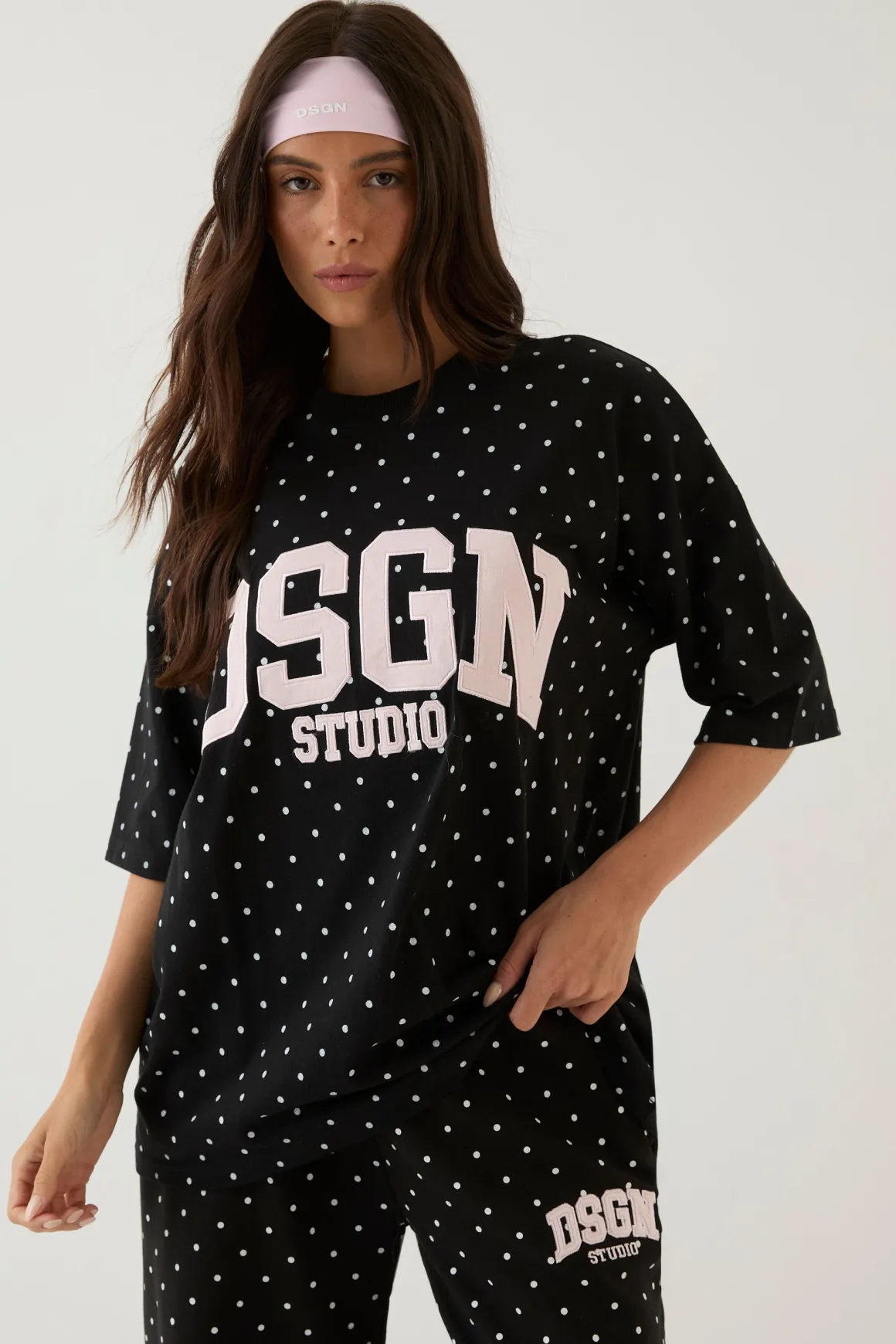 T-shirt Oversize À Appliqué À Pois Dsgn Studio