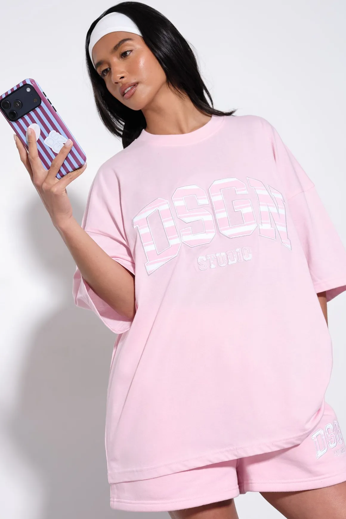 T-shirt Oversize À Appliqué Rayé Dsgn Studio