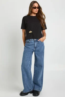 T-shirt Oversize Avec Détail De Bordure Dorée
