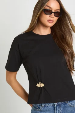 T-shirt Oversize Avec Détail De Bordure Dorée