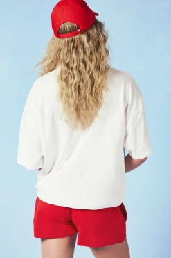 boohoo T-shirt Oversize Azur À Effet Chiné<Femme Tops