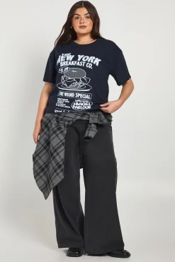 boohoo T-shirt Oversize Bagel New York Grande Taille<Femme Tops