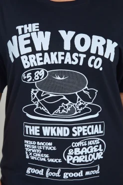 boohoo T-shirt Oversize Bagel New York Grande Taille<Femme Tops