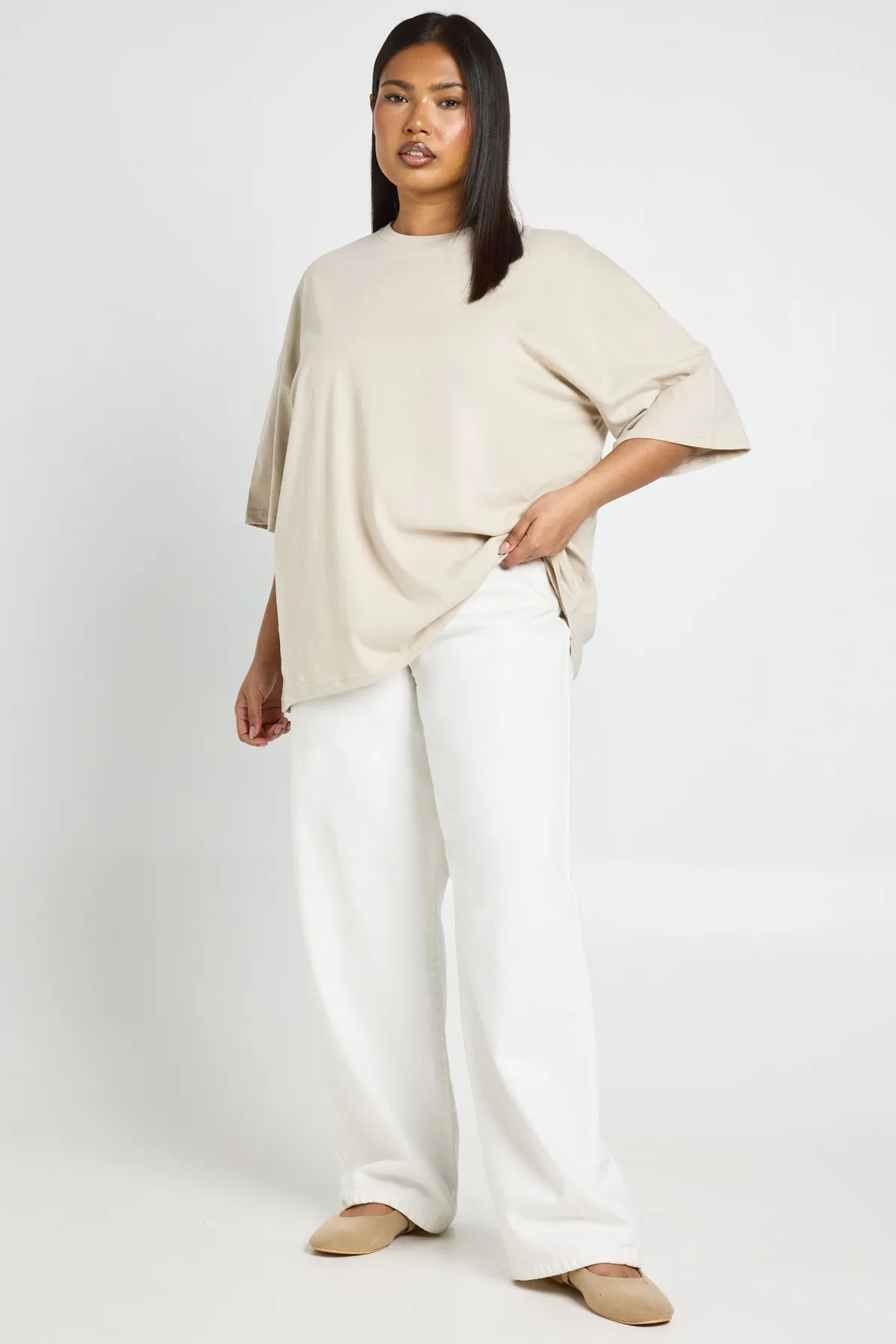 boohoo T-shirt Oversize Basique Grande Taille<Femme Basiques|Tops