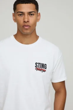 T-shirt oversize blanc avec imprimé sous licence Corvette Sting Ray