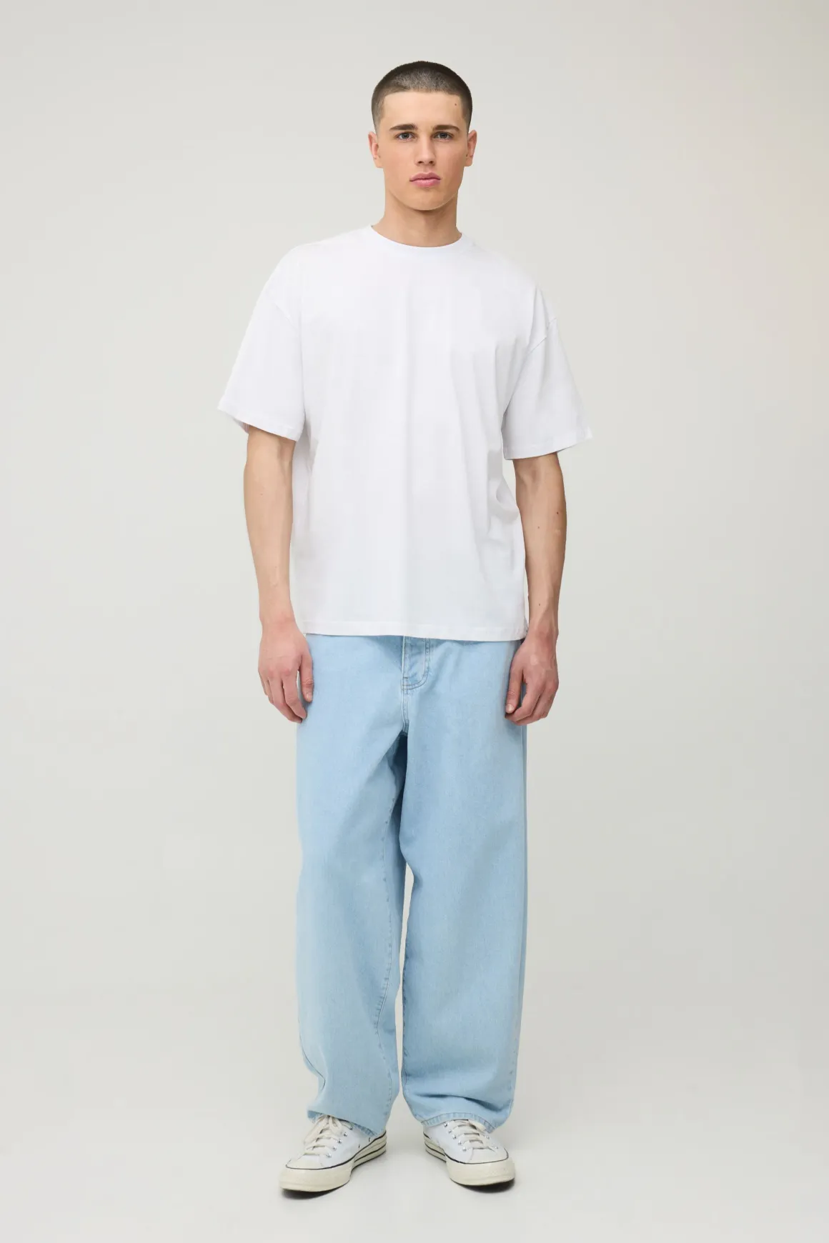 T-shirt Oversize Blanc À Imprimé Santorin