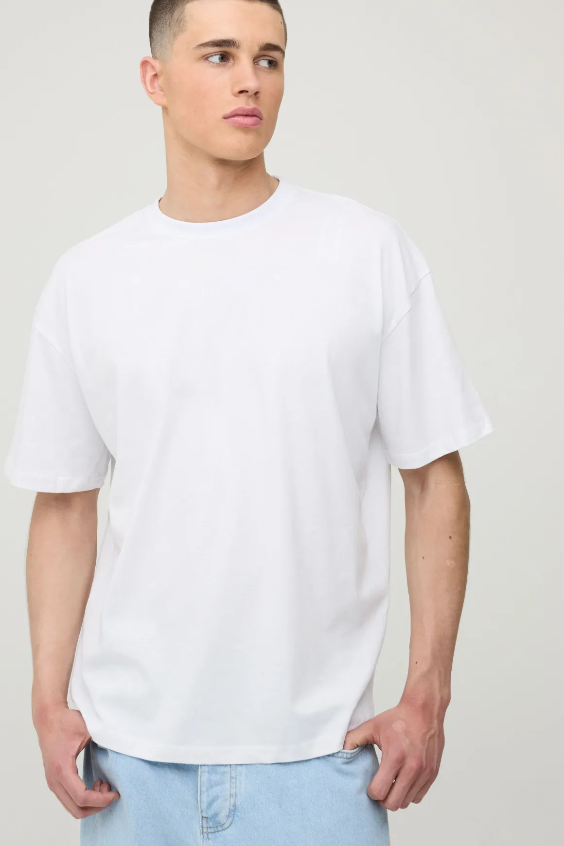 T-shirt Oversize Blanc À Imprimé Santorin