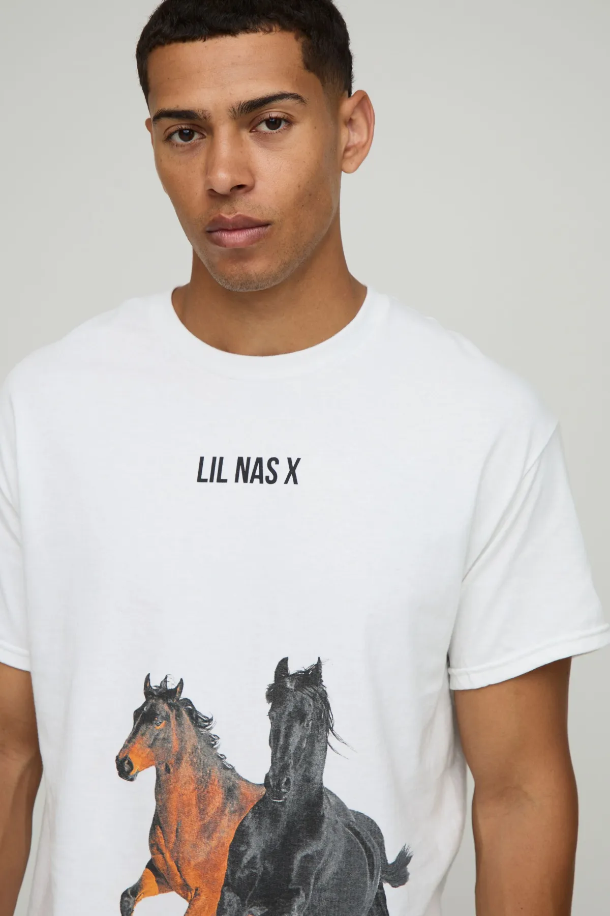 boohooMAN T-shirt oversize Lil Nas X sous licence<Homme T-Shirts Impriméstendances|T-Shirts