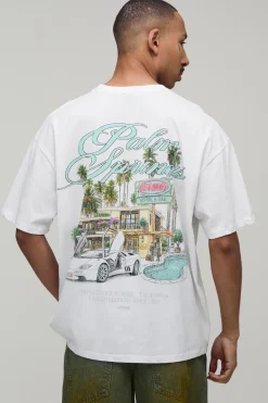 boohooMAN T-shirt Oversize Palm Springs<Homme T-Shirts Impriméstendances|T-Shirts