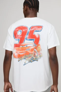T-shirt oversize blanc sous licence Disney Cars