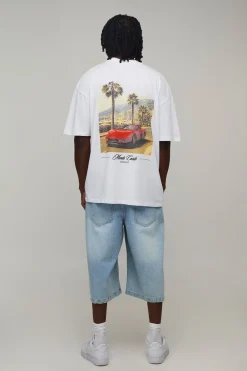 T-shirt Oversize Blanc Tall Avec Imprimé Photographique Monte Carlo