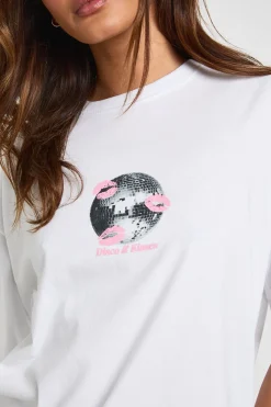 boohoo T-shirt Oversize Boule Disco Et Bisous<Femme Tops