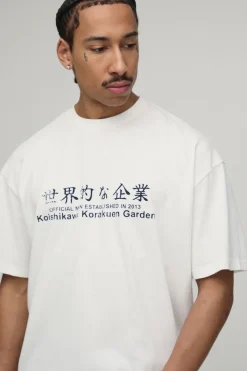 T-Shirt Oversize Boxy avec Broderie Graphique d'Oiseau