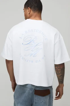 boohooMAN T-shirt Oversize Boxy Brodé La Residence<Homme T-Shirts Impriméstendances|T-Shirts