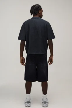 boohooMAN T-shirt Oversize Boxy Délavage Acide Imprimé Lustre Coutures Apparentes<Homme T-Shirts Impriméstendances|T-Shirts