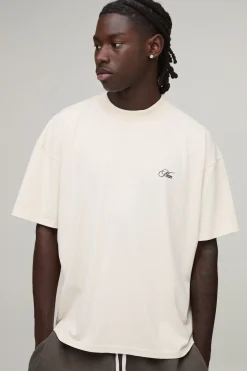 T-shirt Oversize Boxy Délavé Pierre Avec Imprimé Slogan Los Angeles
