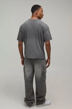 boohooMAN T-shirt Oversize Boxy Effet Usé Imprimé Grunge Délavage Vintage<Homme T-Shirts Impriméstendances|T-Shirts