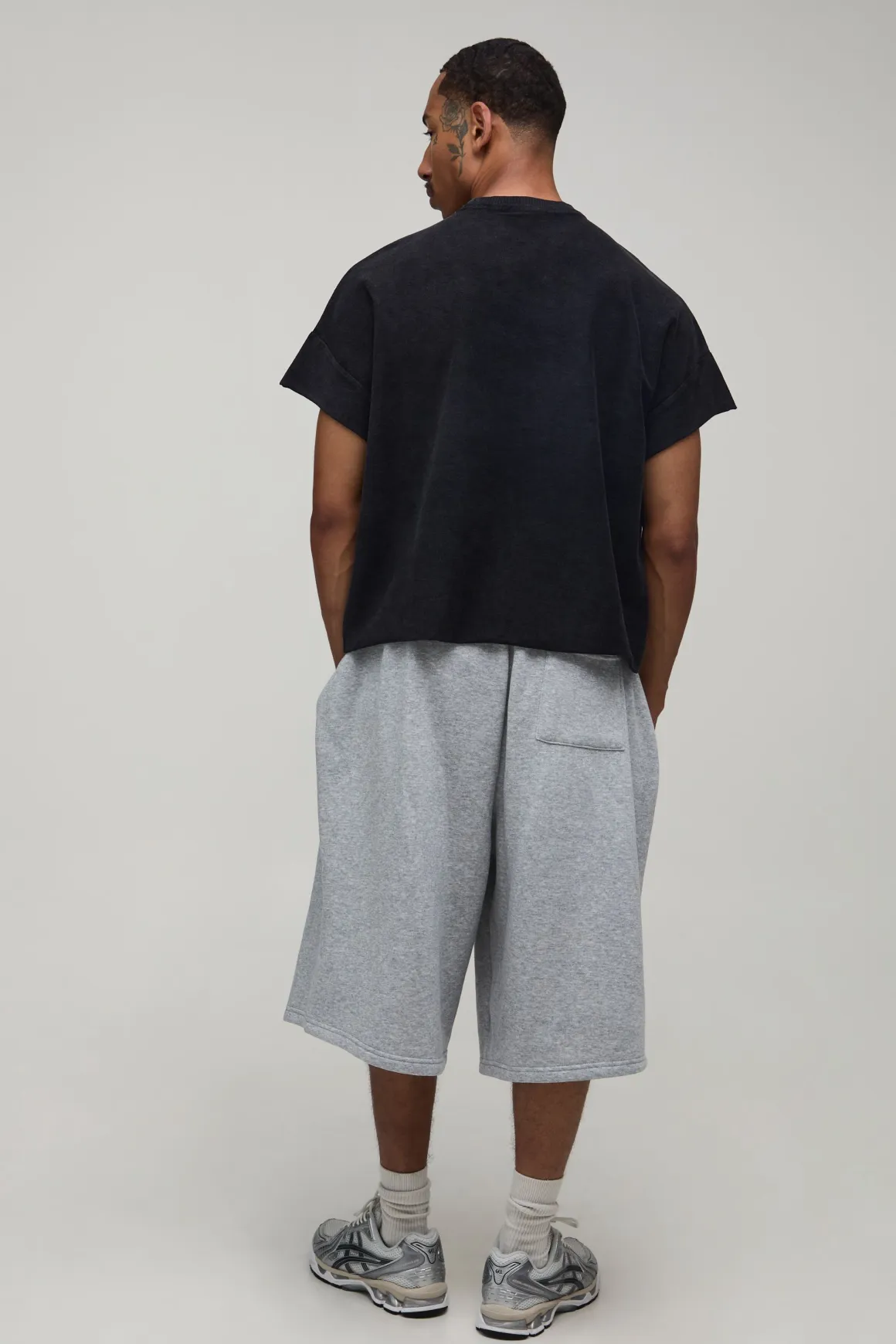 T-shirt Oversize Boxy En Coton Épais Lavé À Manches Courtes Raglan