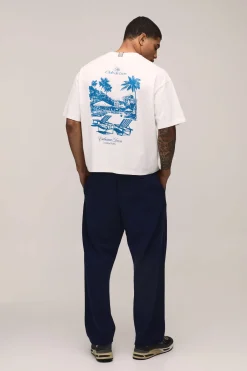 boohooMAN T-shirt Oversize Boxy Imprimé Front De Mer<Homme T-Shirts Impriméstendances|T-Shirts