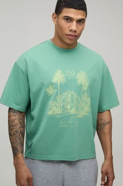 T-shirt Oversize Boxy Imprimé Palm Drive