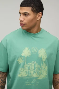 T-shirt Oversize Boxy Imprimé Palm Drive