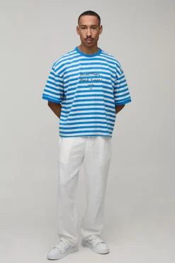 T-shirt Oversize Boxy À Imprimé Rayé Saint Tropez