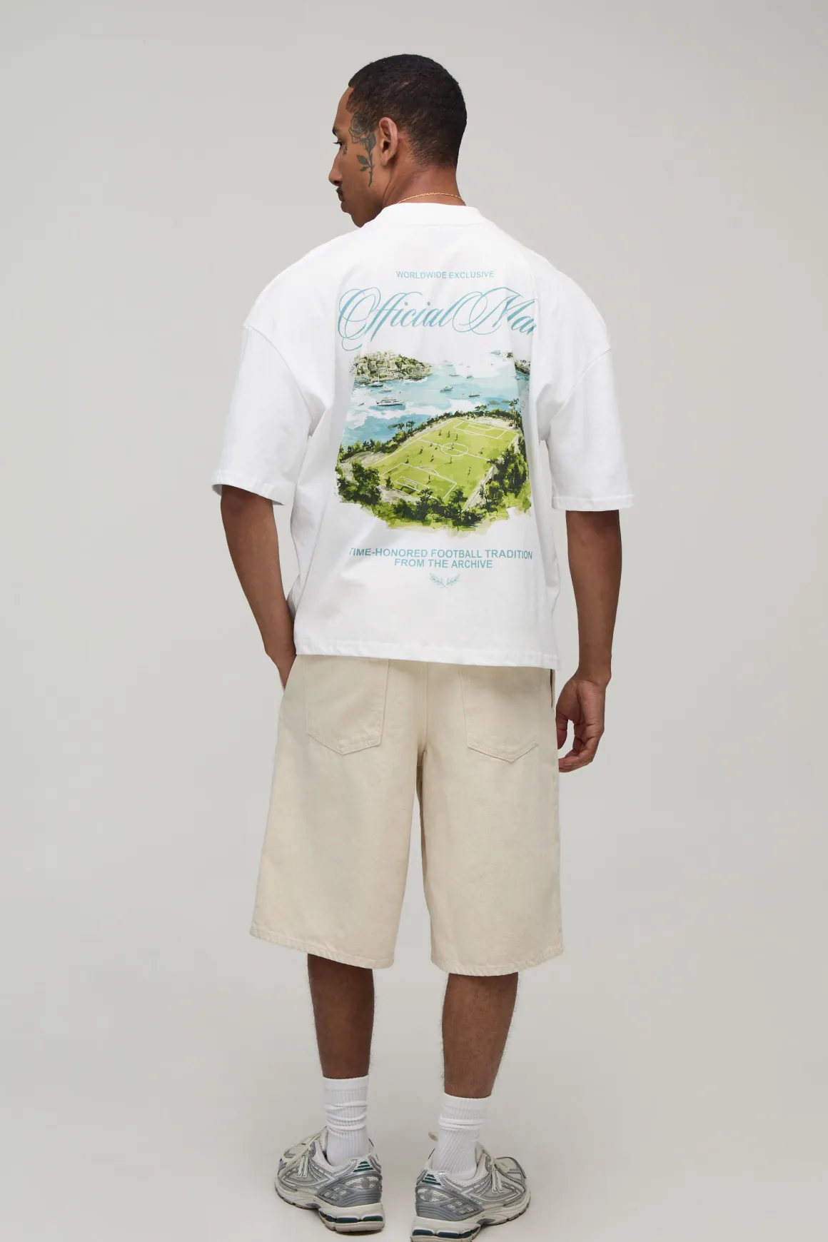 T-shirt Oversize Boxy Imprimé Terrain De Football