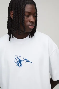 boohooMAN T-shirt Oversize Boxy À Micro Imprimé Floral<Homme T-Shirts Impriméstendances|T-Shirts