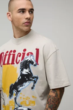 T-shirt Oversize Boxy Pierre Avec Motif Cheval