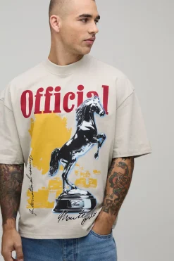 T-shirt Oversize Boxy Pierre Avec Motif Cheval