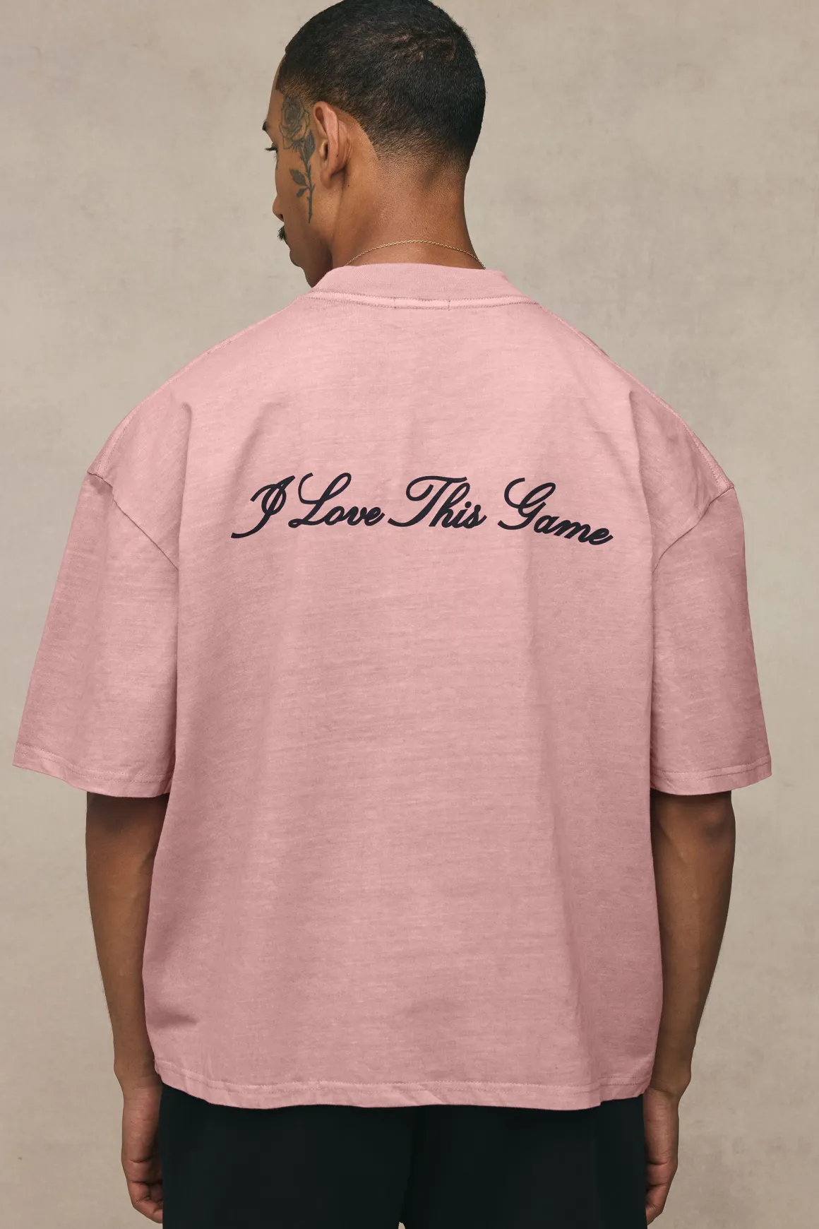 T-shirt Oversize Boxy Rose Délavé À Imprimé I Love This Game