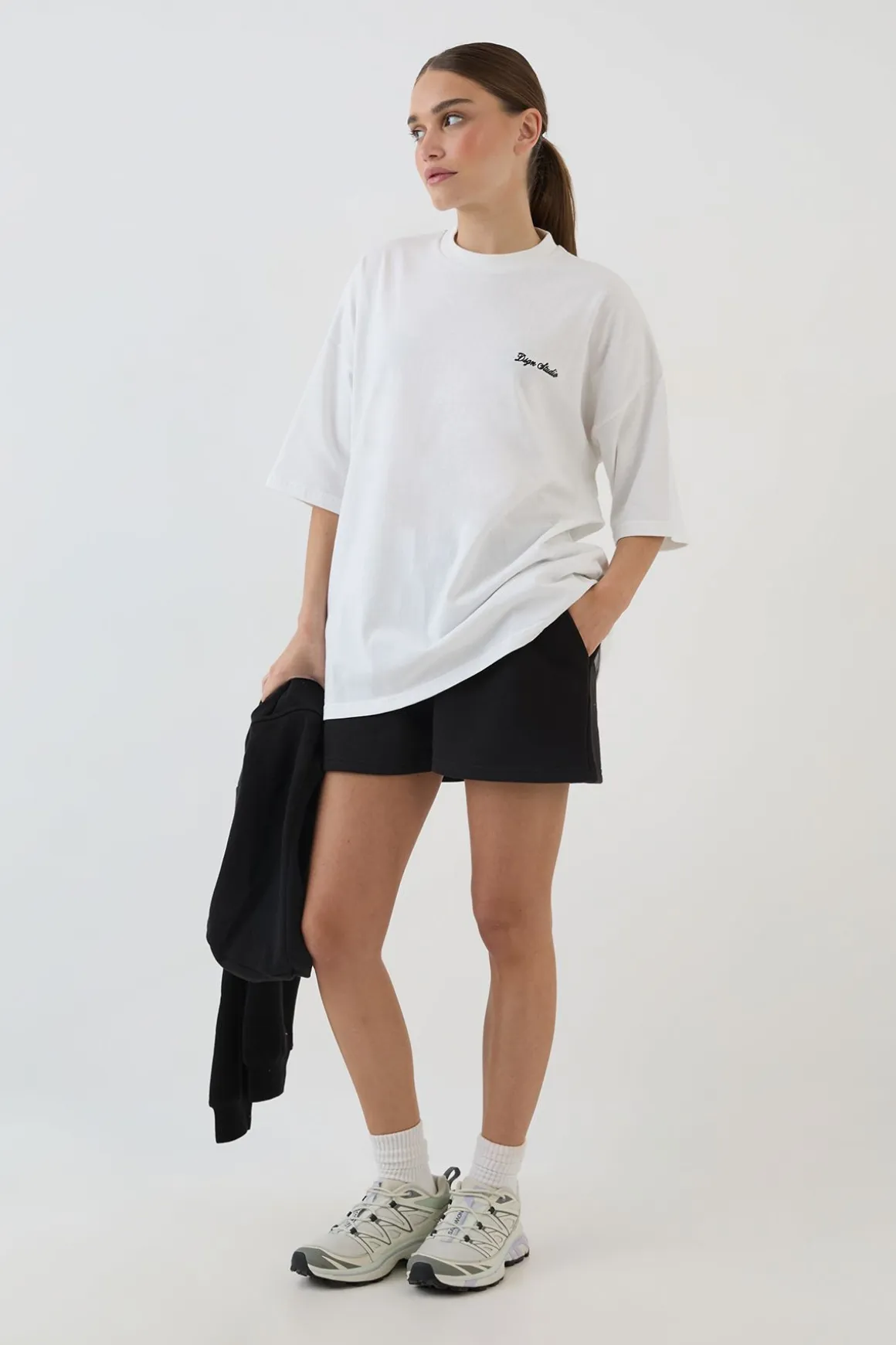 T-shirt Oversize Brodé Avec Logo Script Dsgn Studio