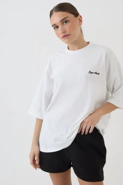 T-shirt Oversize Brodé Avec Logo Script Dsgn Studio