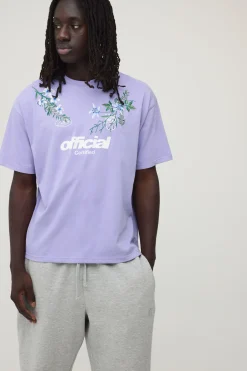 T-shirt Oversize Brodé De Motifs Floraux