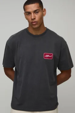 T-shirt Oversize Brodé Délavé Officiel