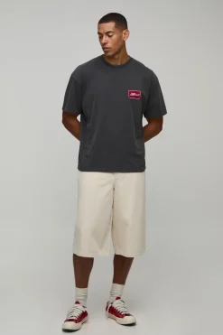 T-shirt Oversize Brodé Délavé Officiel