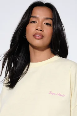 DSGN Studio T-shirt Oversize Brodé Script<Femme Dsgn Studio|Tops