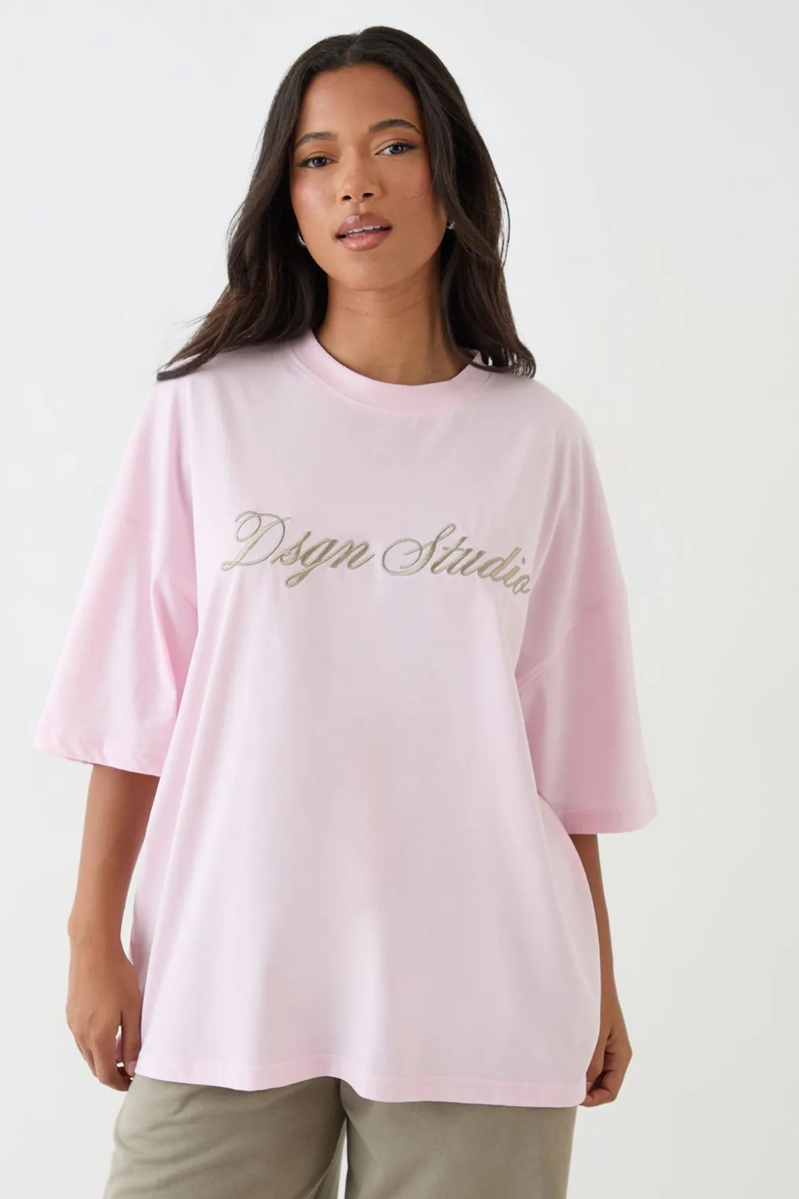 T-shirt Oversize Brodé Script Dsgn Studio