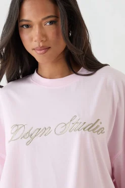 T-shirt Oversize Brodé Script Dsgn Studio