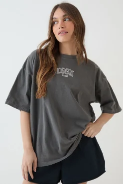 DSGN Studio T-shirt Oversize Brodé Surteint<Femme Dsgn Studio|Tops