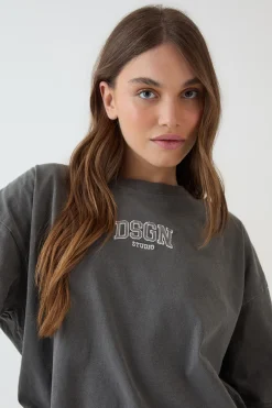 DSGN Studio T-shirt Oversize Brodé Surteint<Femme Dsgn Studio|Tops