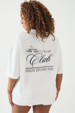DSGN Studio T-shirt Oversize Brodé Yacht Club<Femme Dsgn Studio|Tops