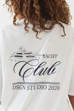 DSGN Studio T-shirt Oversize Brodé Yacht Club<Femme Dsgn Studio|Tops