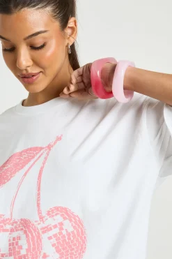 boohoo T-shirt Oversize Cerise Disco<Femme Tops