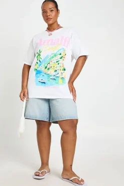 boohoo T-shirt Oversize Club Amalfi Grande Taille<Femme Tops